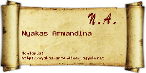 Nyakas Armandina névjegykártya